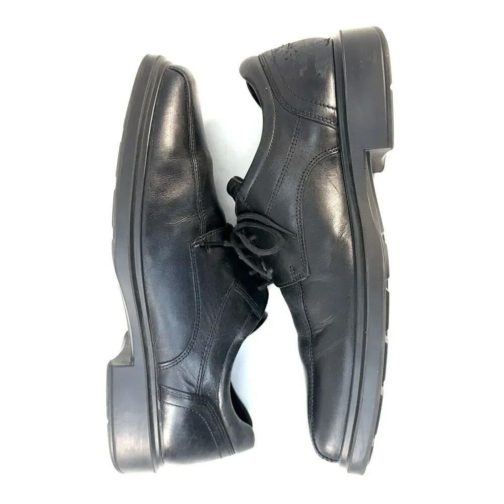 ECCO Helsinki 2 Bicycle Toe Black Lace Up Dress Shoes Men's Size 44 EU